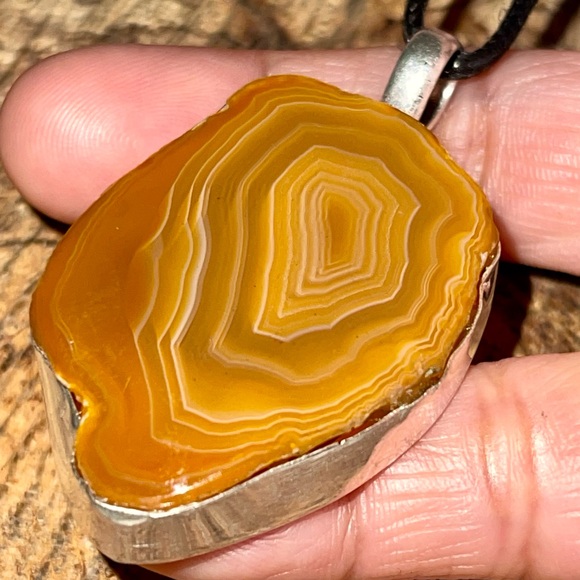 Rustic Brown Solar Agate Pendant 2 1/4” - Picture 1 of 15
